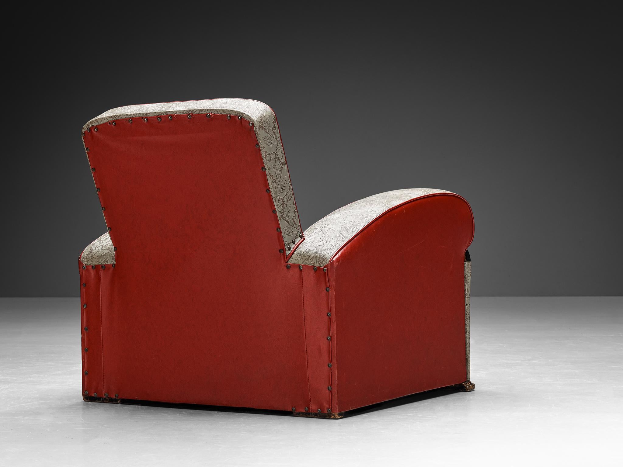 Paire de chaises longues Art Déco en tissu d'ameublement décoratif en vente 2