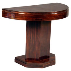 Art Deco Pair of Macassar Ebony Wood Console Tables
