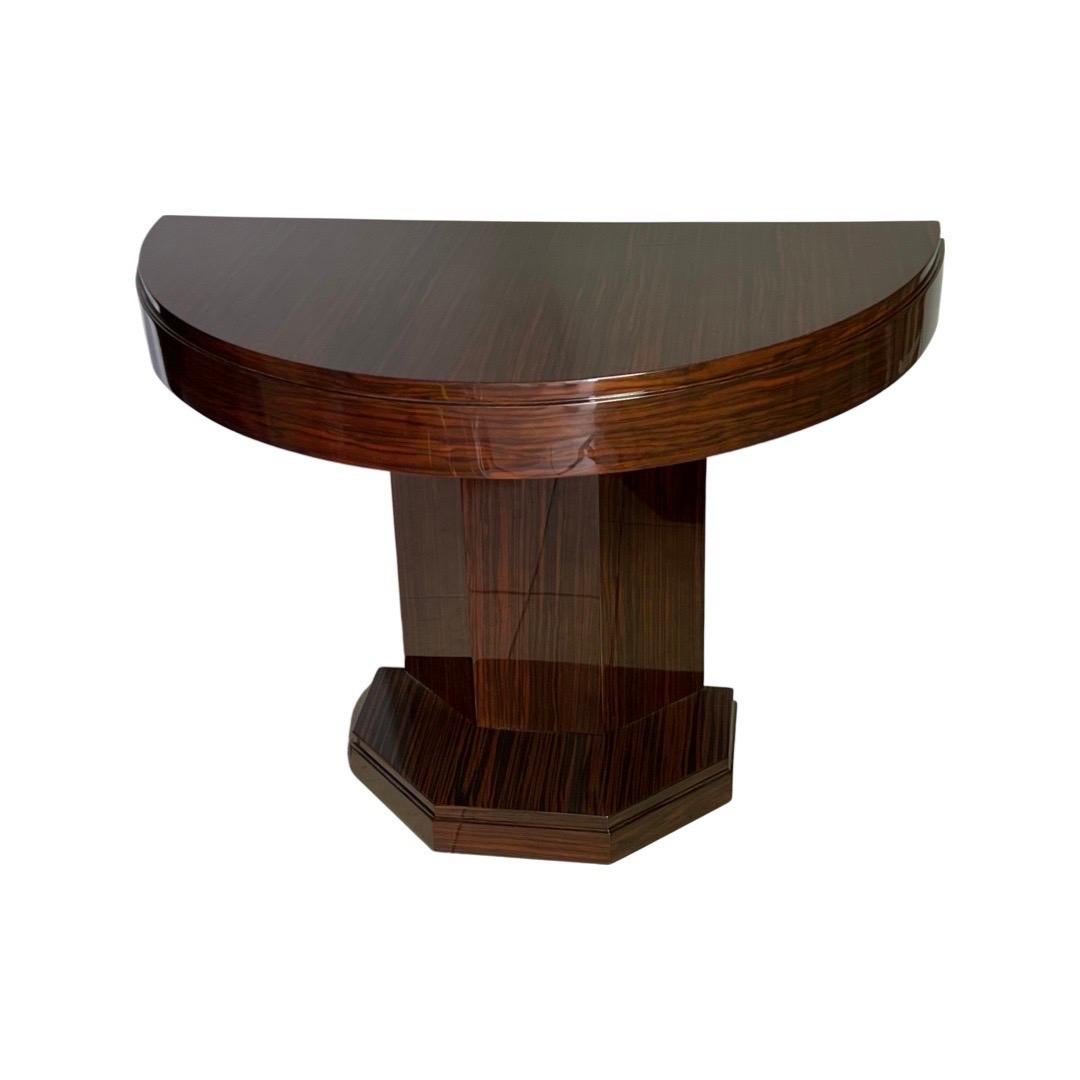 20th Century Art Deco Pair of Macassar Ebony Wood Console Tables