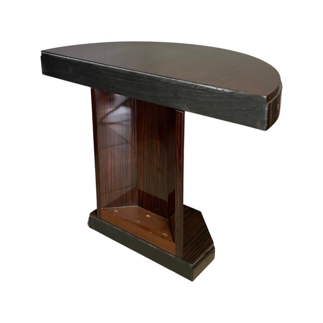 Art Deco Pair of Macassar Ebony Wood Console Tables 1