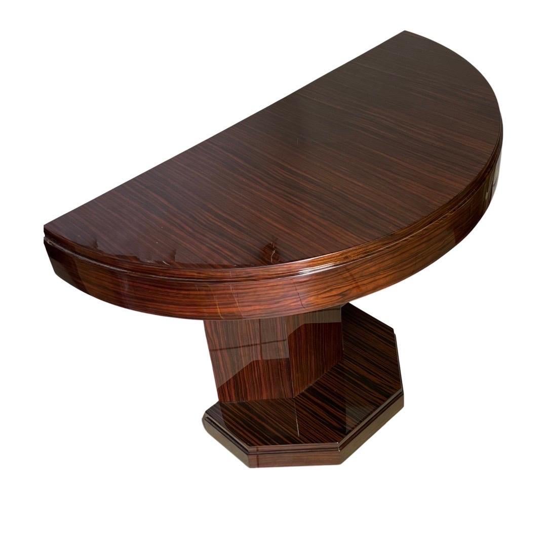 Art Deco Pair of Macassar Ebony Wood Console Tables 2