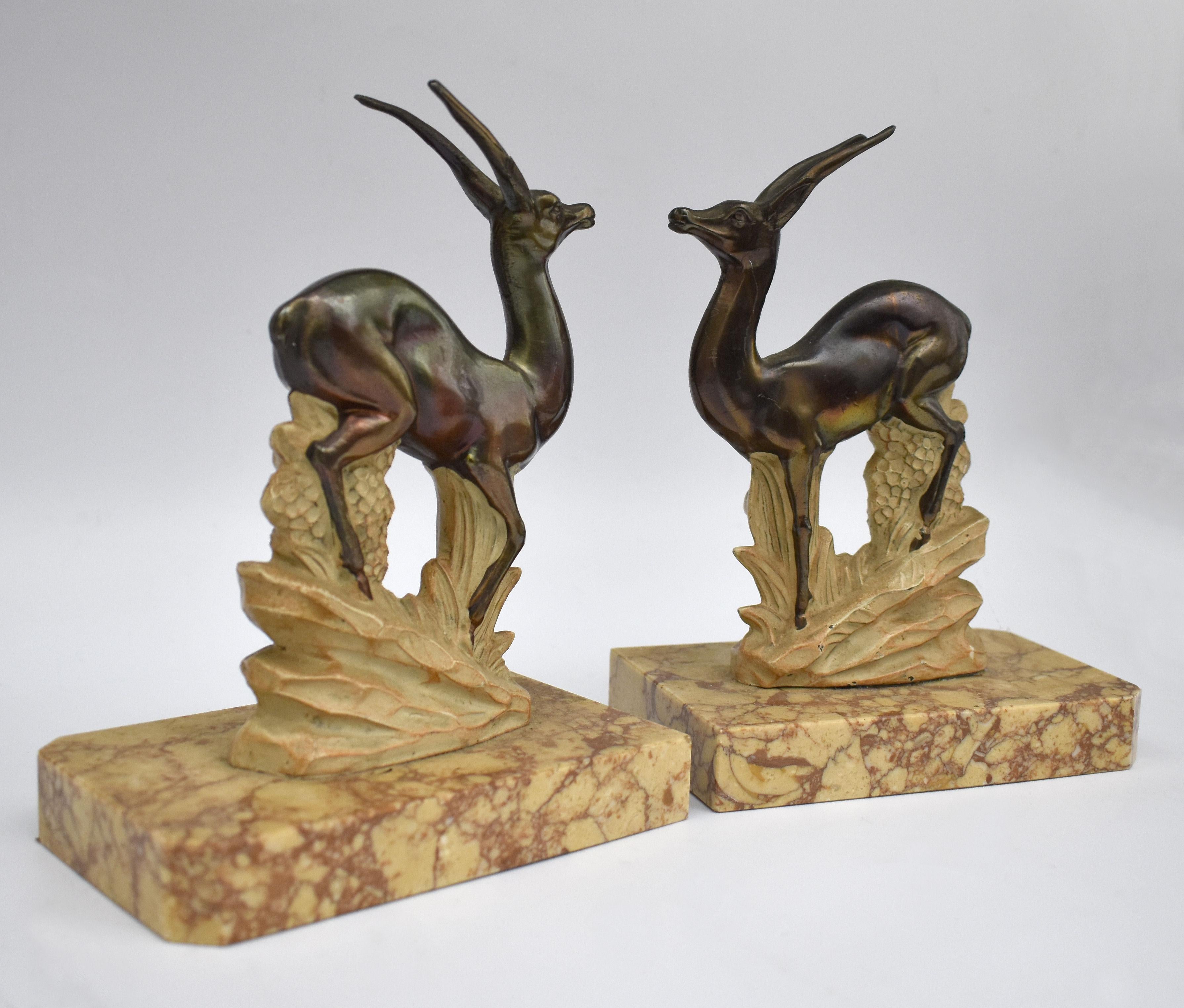 20th Century Art Deco Pair of Matching Figurative Bookends, C1930