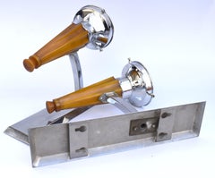 Art Deco Pair of Matching Flame Wall Light Sconces, Circa 1930's