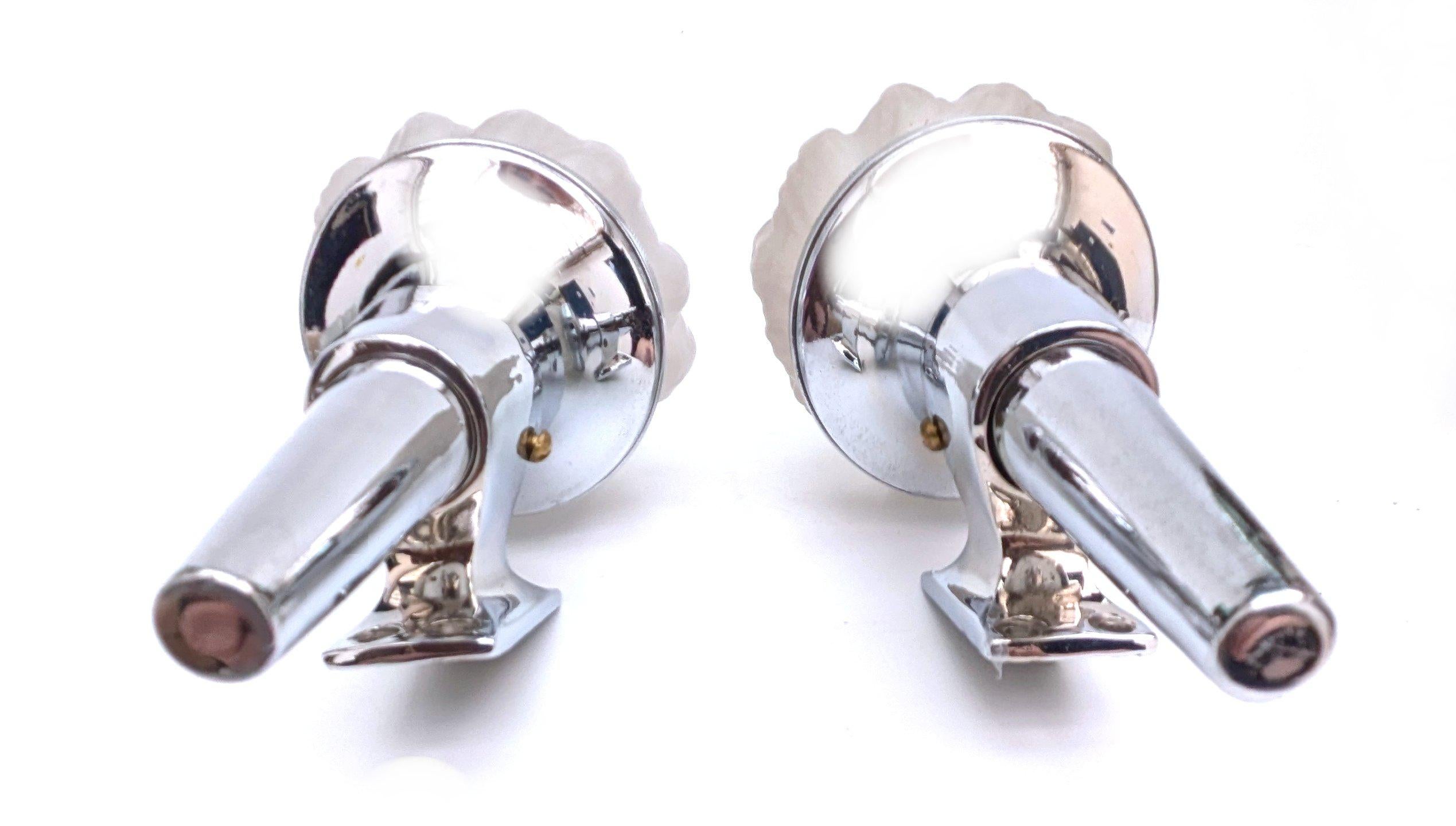 Art Deco Pair Of Matching Flame Wall Light Sconces, Circa 1930's For Sale 1