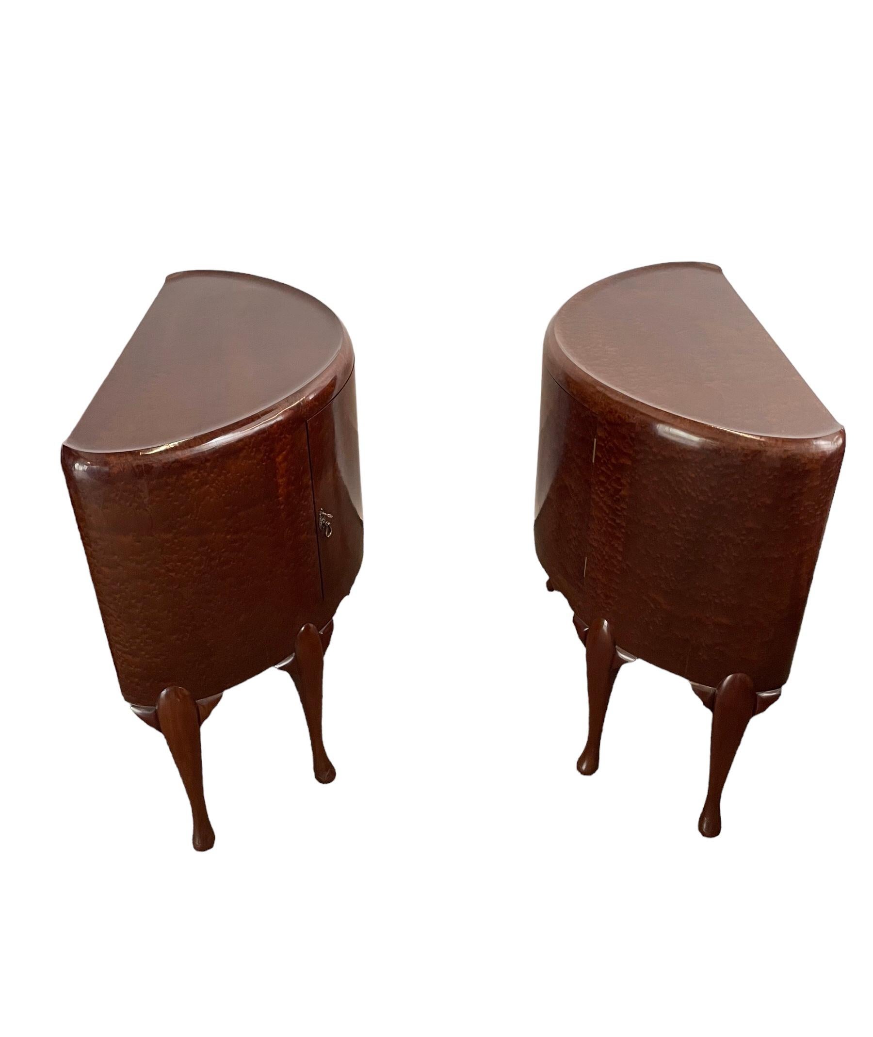 Mahogany Art Deco Pair of Maurice Adams Side Cabinets For Sale