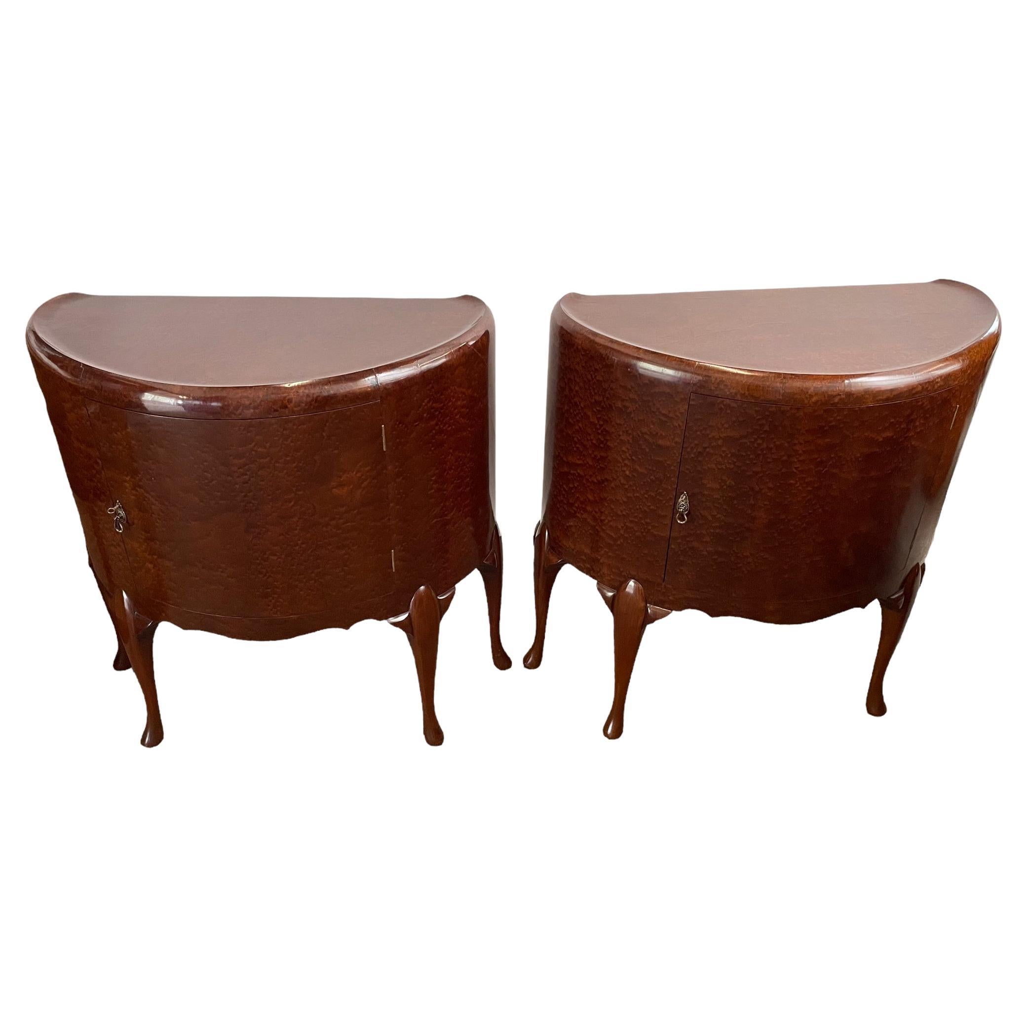 Art Deco Pair of Maurice Adams Side Cabinets For Sale