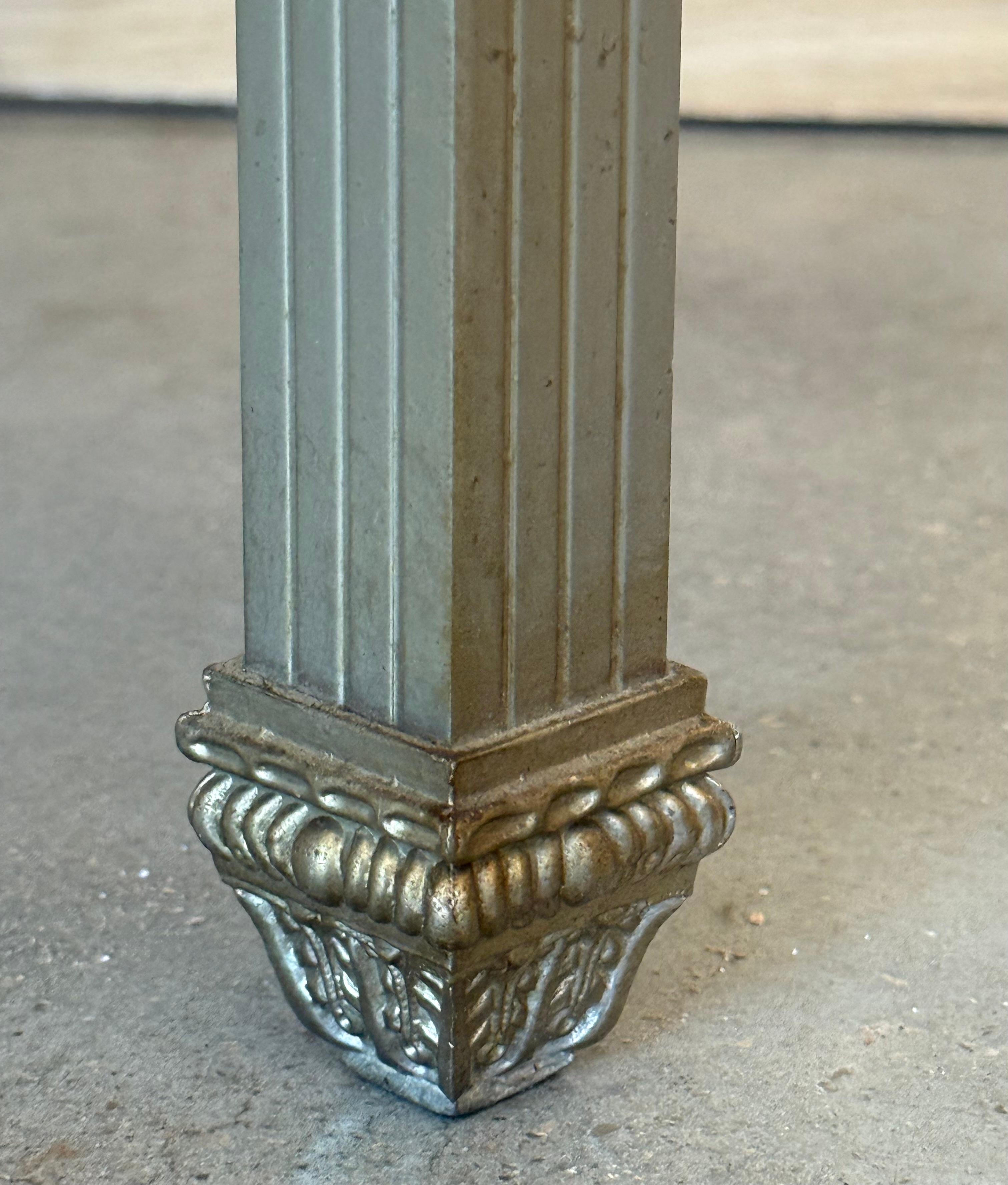 Art Deco Pair of Metal Nightstands with Original Crystal door For Sale 7
