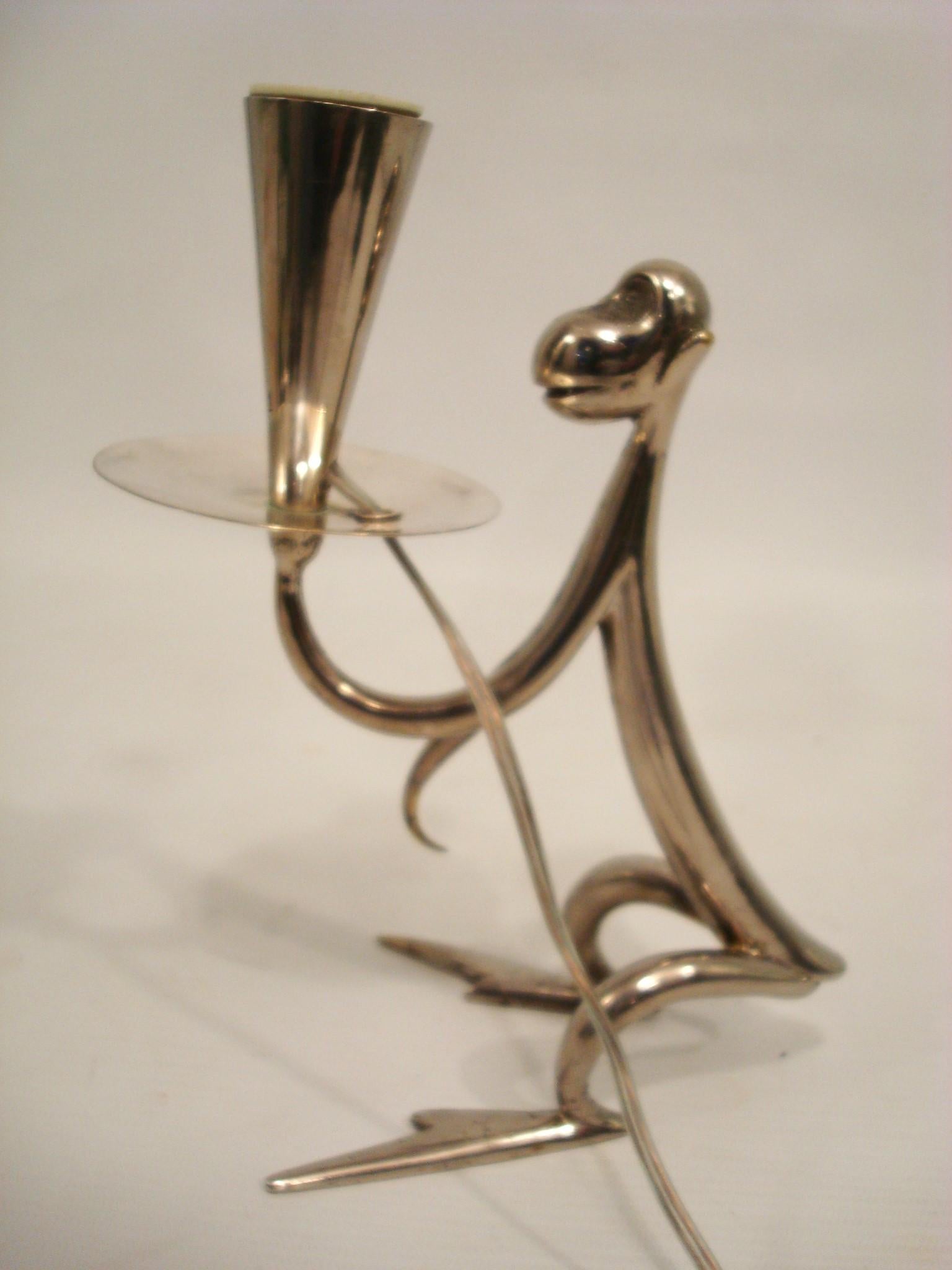 Pareja de lámparas de sobremesa Art Decó con escultura de mono de Hagenauer, Austria  1920's en venta 3