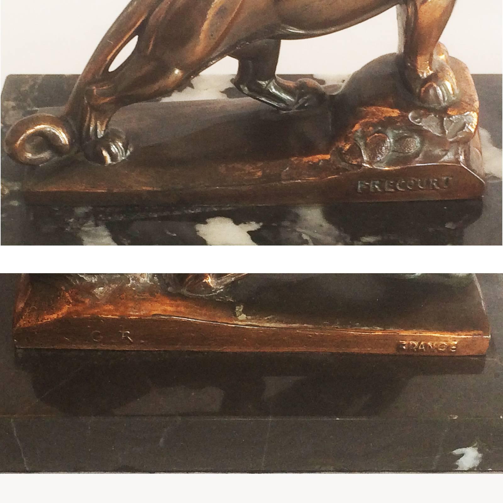 Art Deco Pair of Panther Bookends by Frecourt In Good Condition In Daylesford, Victoria
