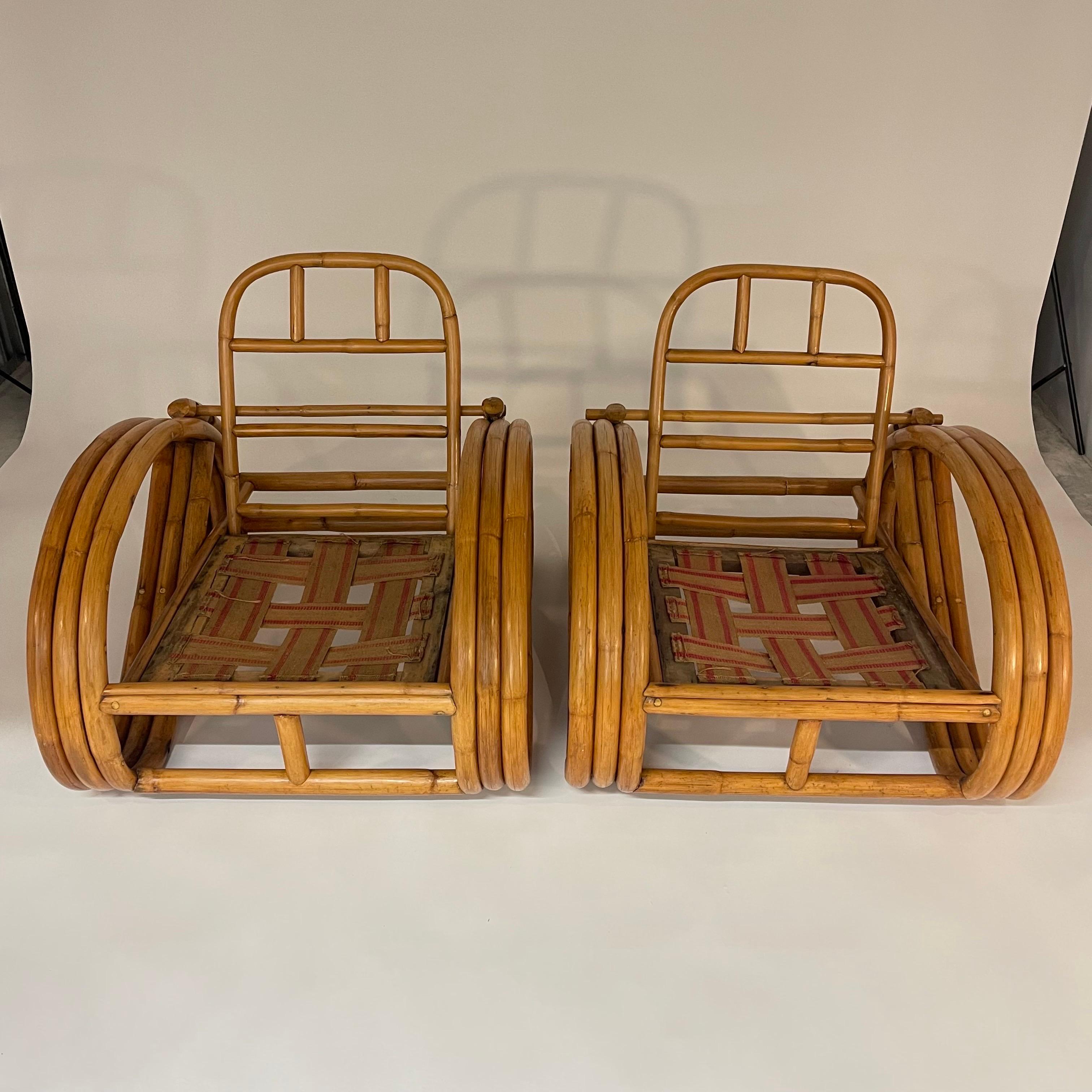Art Deco Pair of Paul Frankl Style Pretzel Club or Lounge Chairs, USA, 1940s For Sale 4