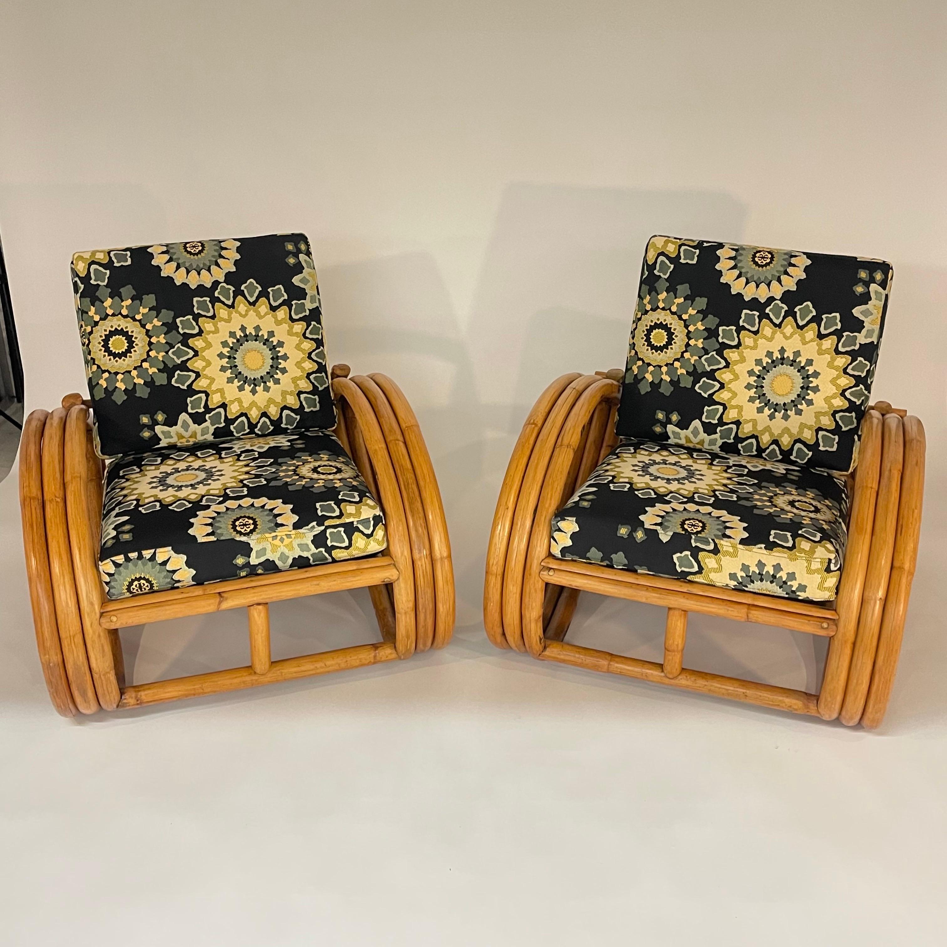 American Art Deco Pair of Paul Frankl Style Pretzel Club or Lounge Chairs, USA, 1940s
