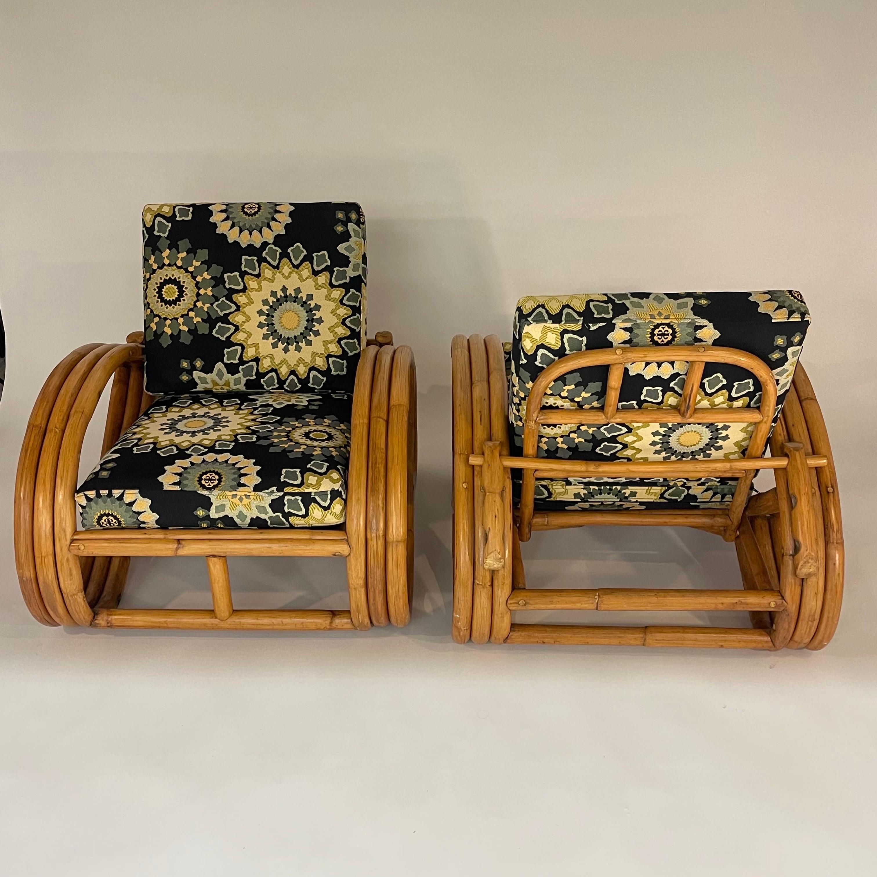 20th Century Art Deco Pair of Paul Frankl Style Pretzel Club or Lounge Chairs, USA, 1940s For Sale
