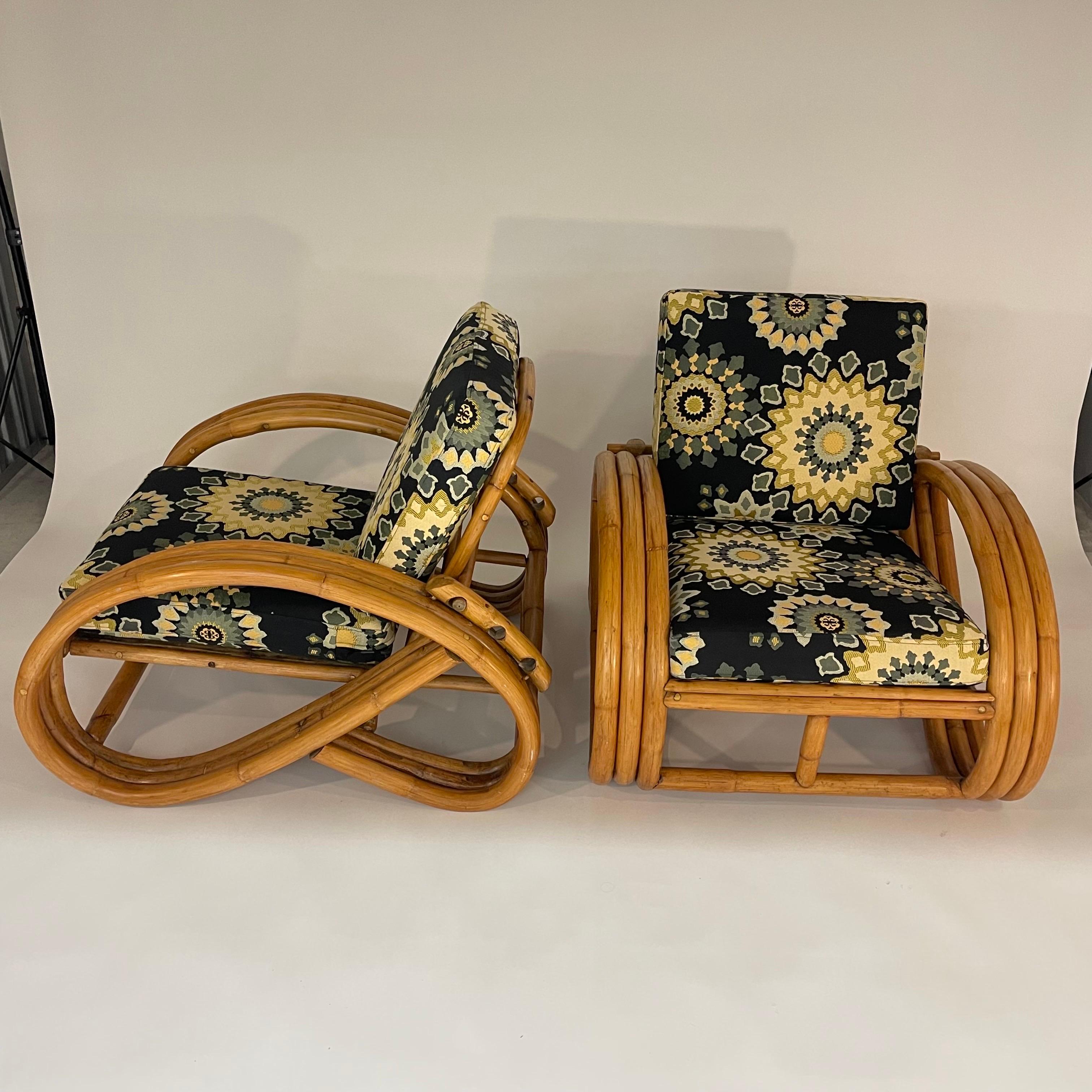 Art Deco Pair of Paul Frankl Style Pretzel Club or Lounge Chairs, USA, 1940s For Sale 1