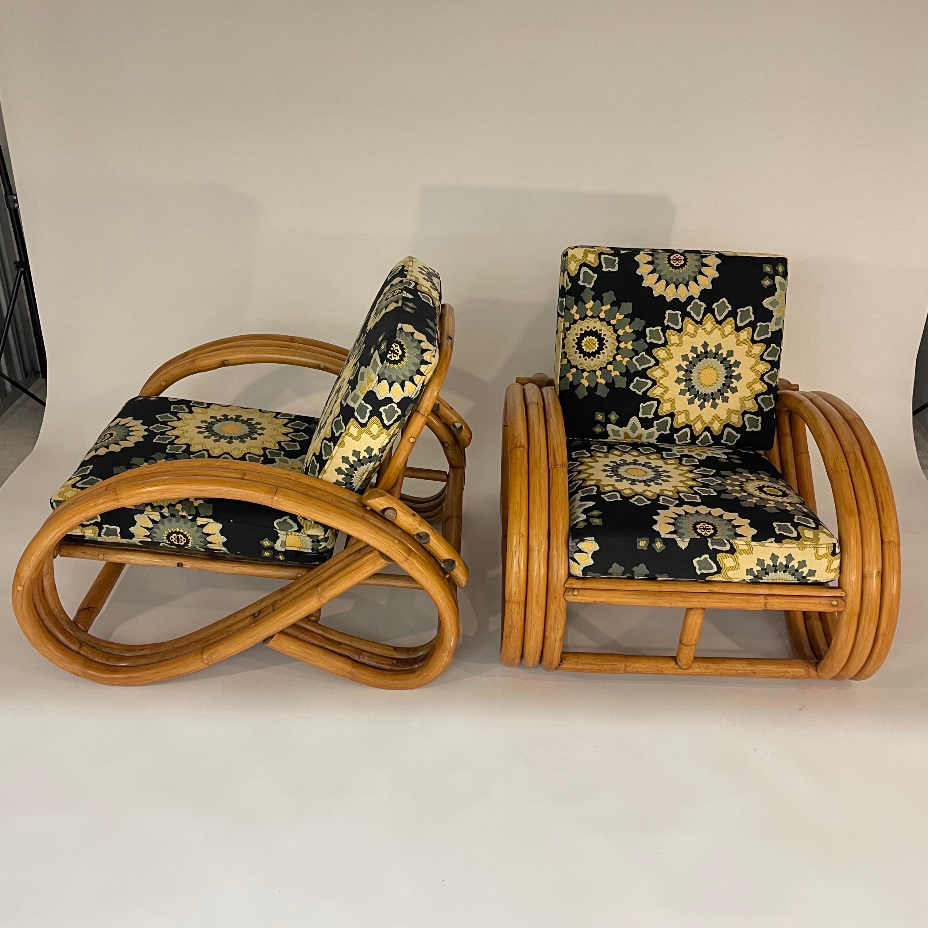 Art Deco Pair of Paul Frankl Style Pretzel Club or Lounge Chairs, USA, 1940s 1