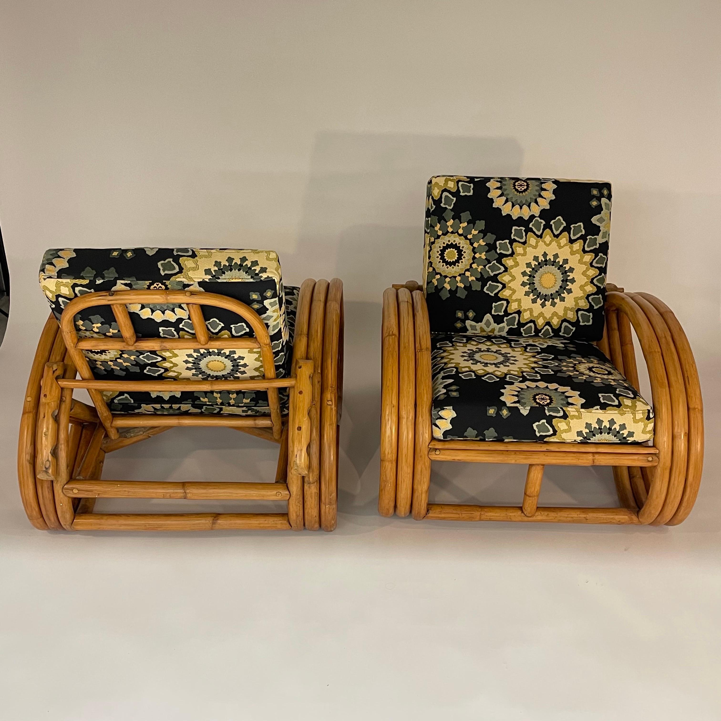 Art Deco Pair of Paul Frankl Style Pretzel Club or Lounge Chairs, USA, 1940s For Sale 2