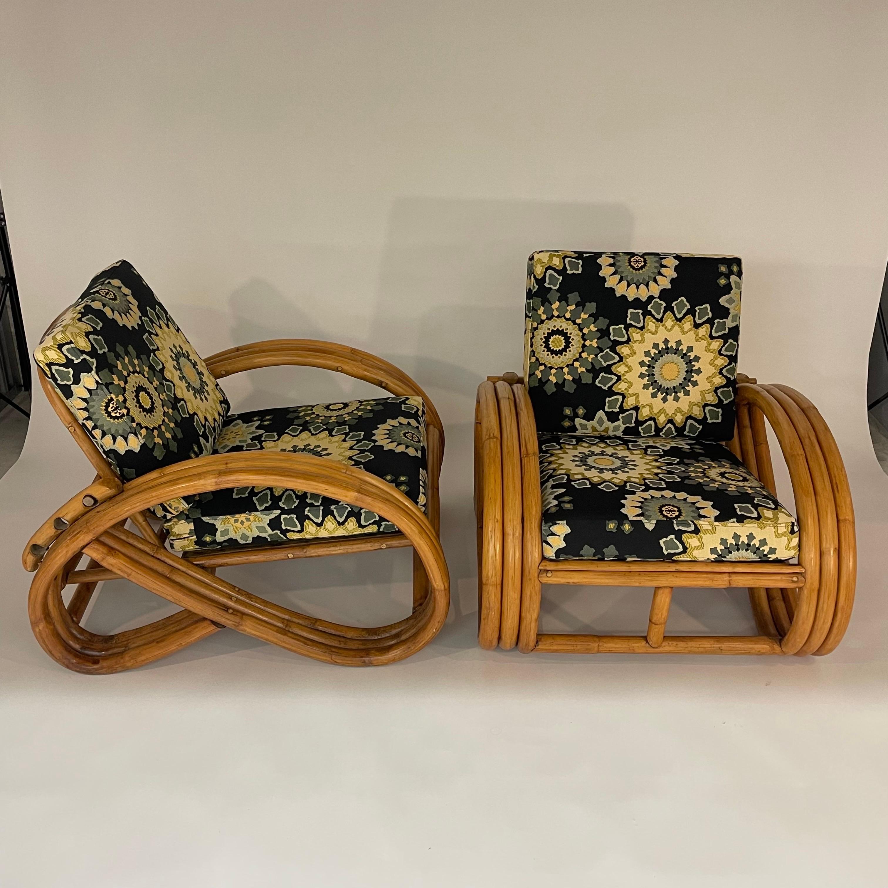 Art Deco Pair of Paul Frankl Style Pretzel Club or Lounge Chairs, USA, 1940s For Sale 3