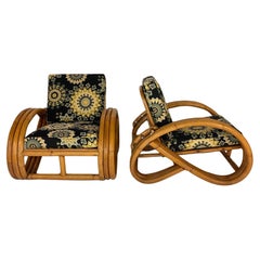 Vintage Art Deco Pair of Paul Frankl Style Pretzel Club or Lounge Chairs, USA, 1940s