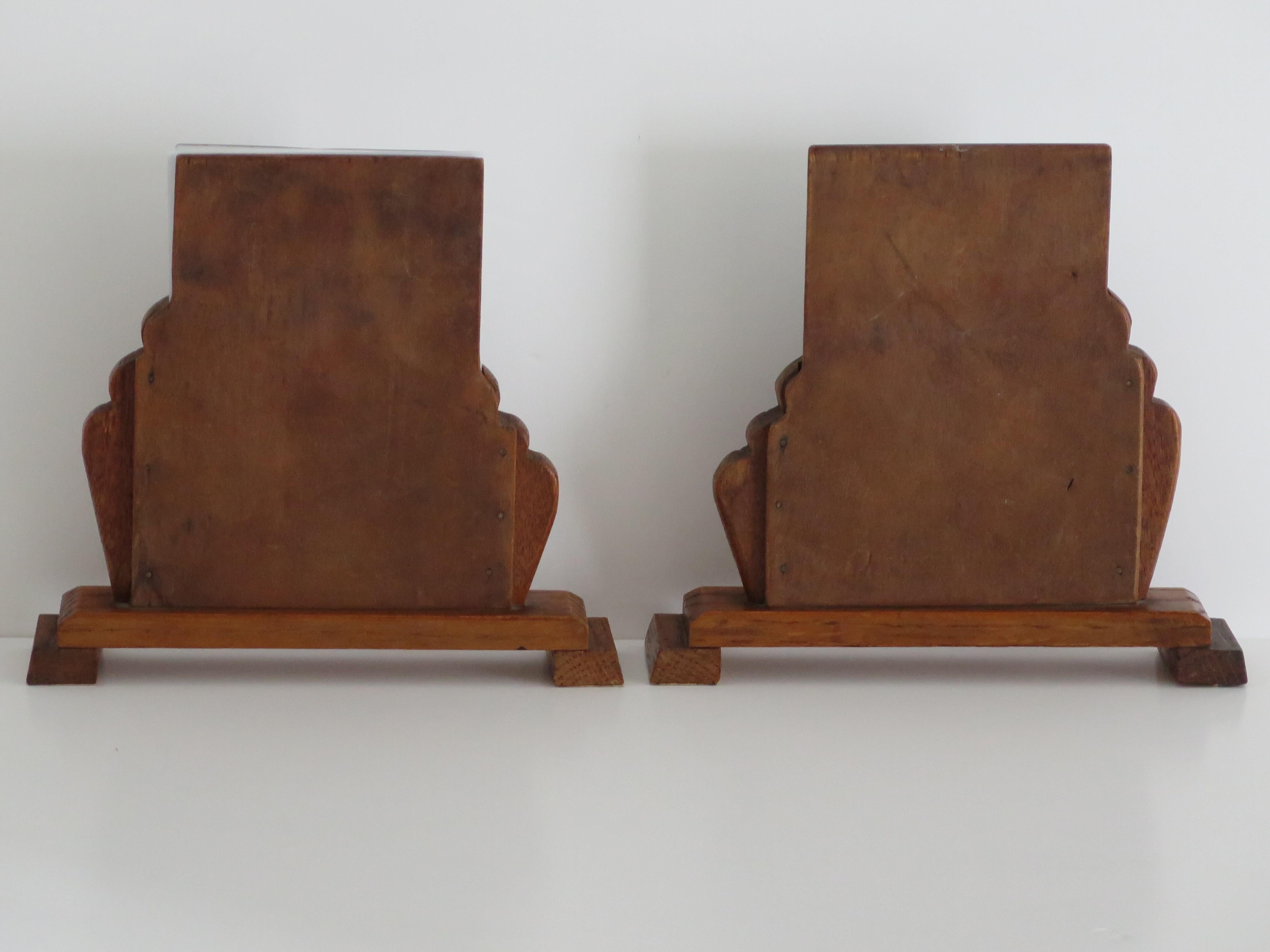 PAR DE MARCOS DE FOTOS DE ÉPOCA Art Decó Hechos a mano en roble con laterales en abanico, hacia 1930 en venta 6