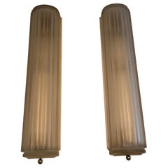 Art Deco Pair of Sconces by Sabino, stamped, France circa 1930