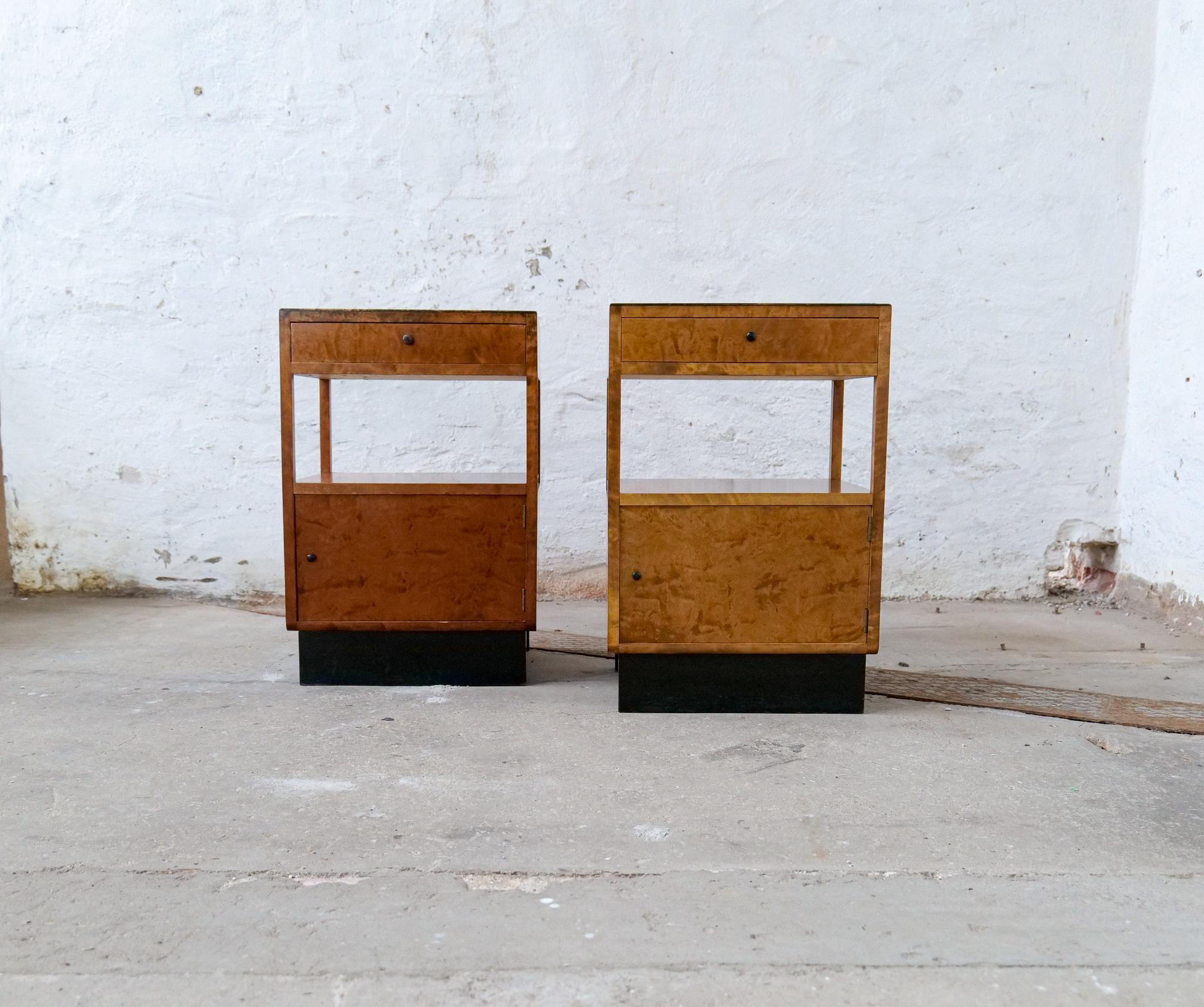 Swedish Art Deco Pair of Side Tables Attributed to Carl Malmsten Sweden, 1930s