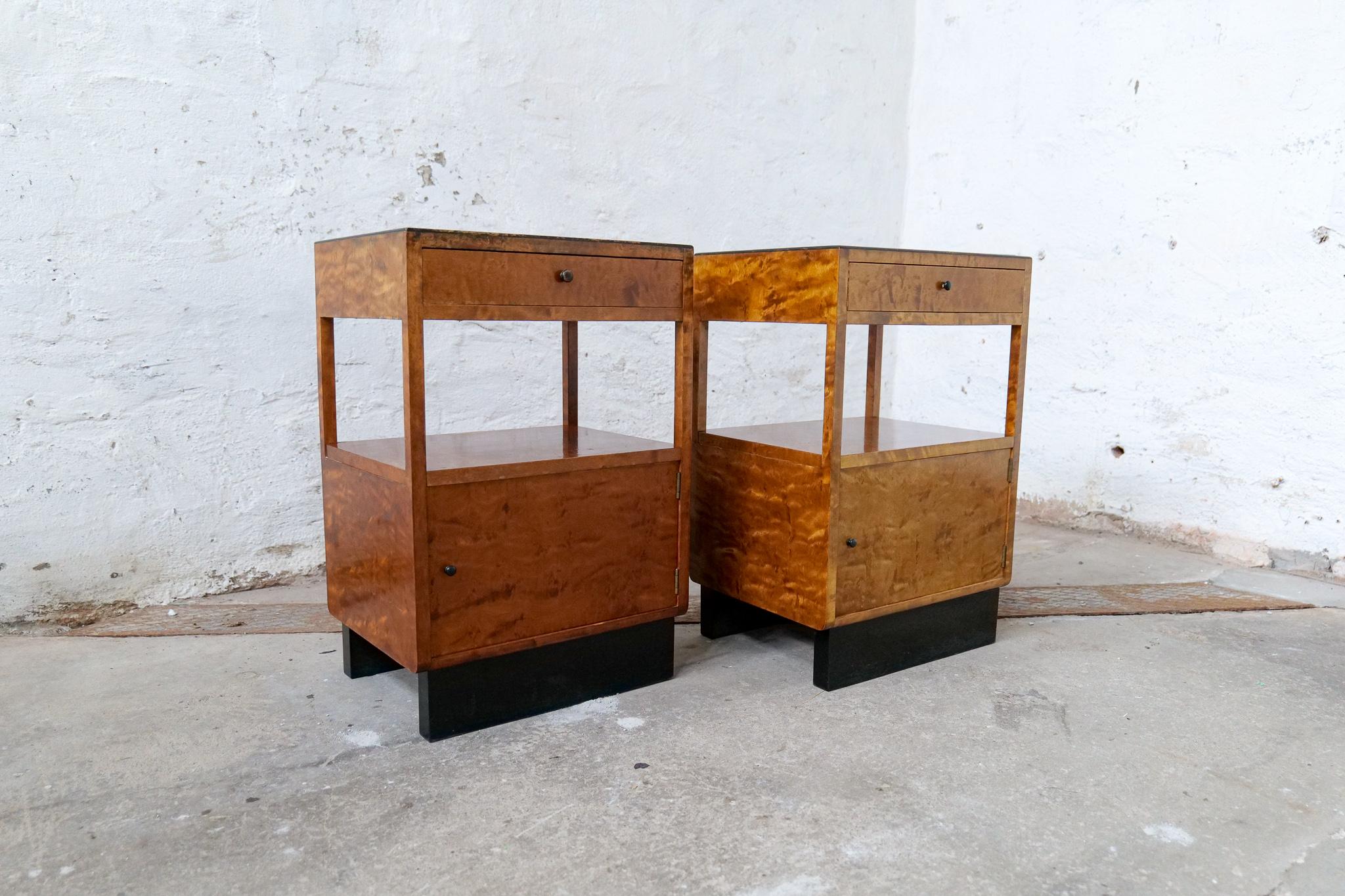 Mid-20th Century Art Deco Pair of Side Tables Attributed to Carl Malmsten Sweden, 1930s