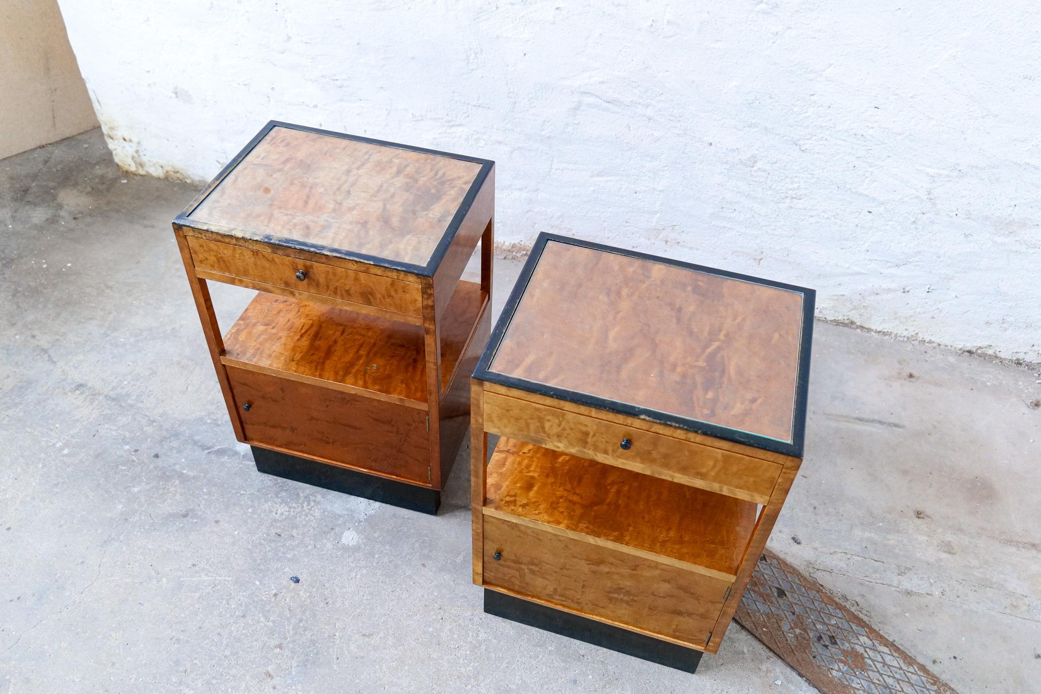 Art Deco Pair of Side Tables Attributed to Carl Malmsten Sweden, 1930s 1