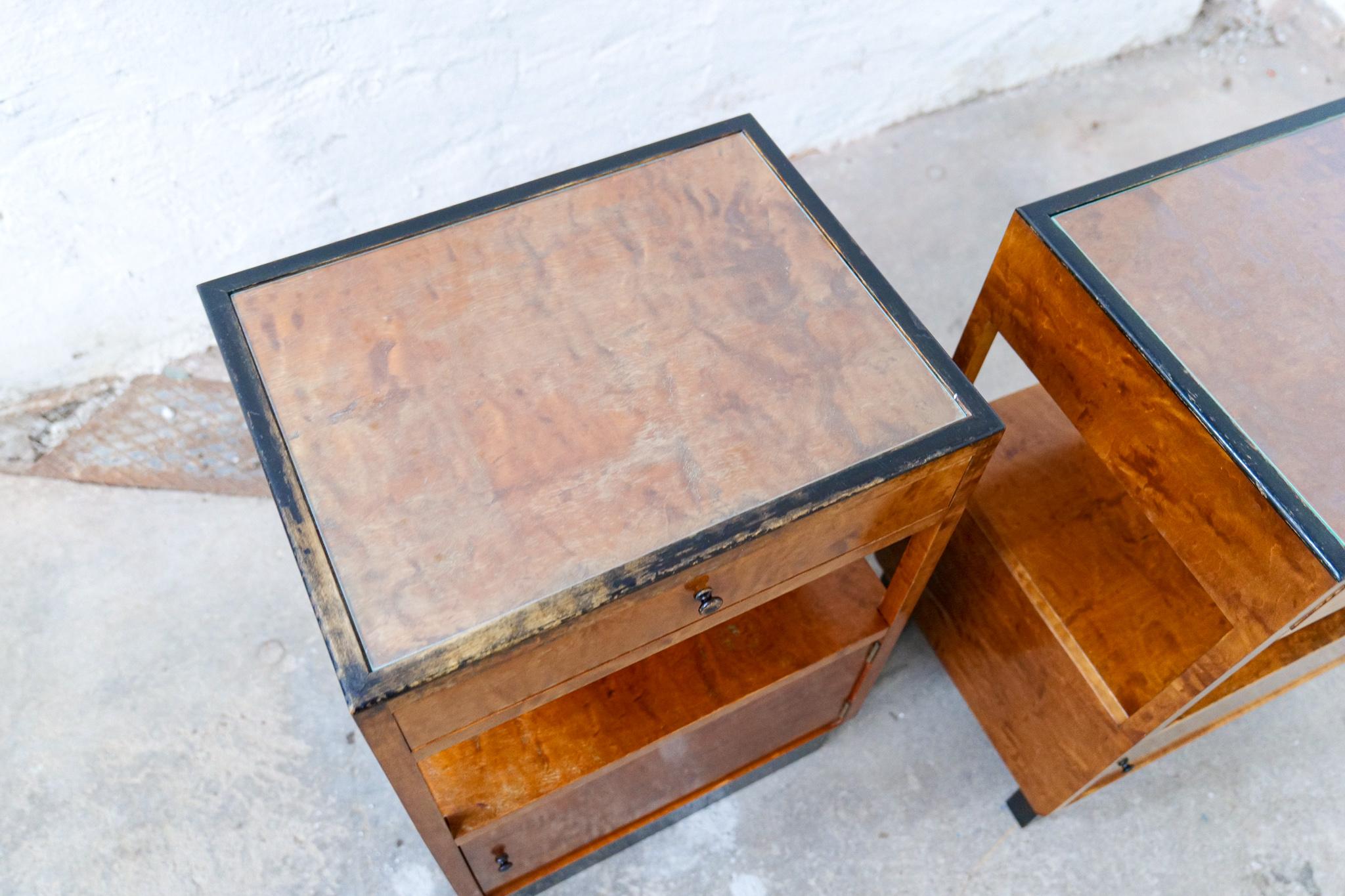 Art Deco Pair of Side Tables Attributed to Carl Malmsten Sweden, 1930s 2
