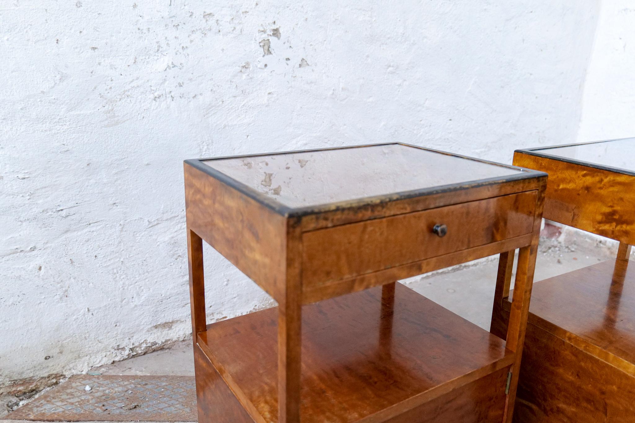 Art Deco Pair of Side Tables Attributed to Carl Malmsten Sweden, 1930s 3