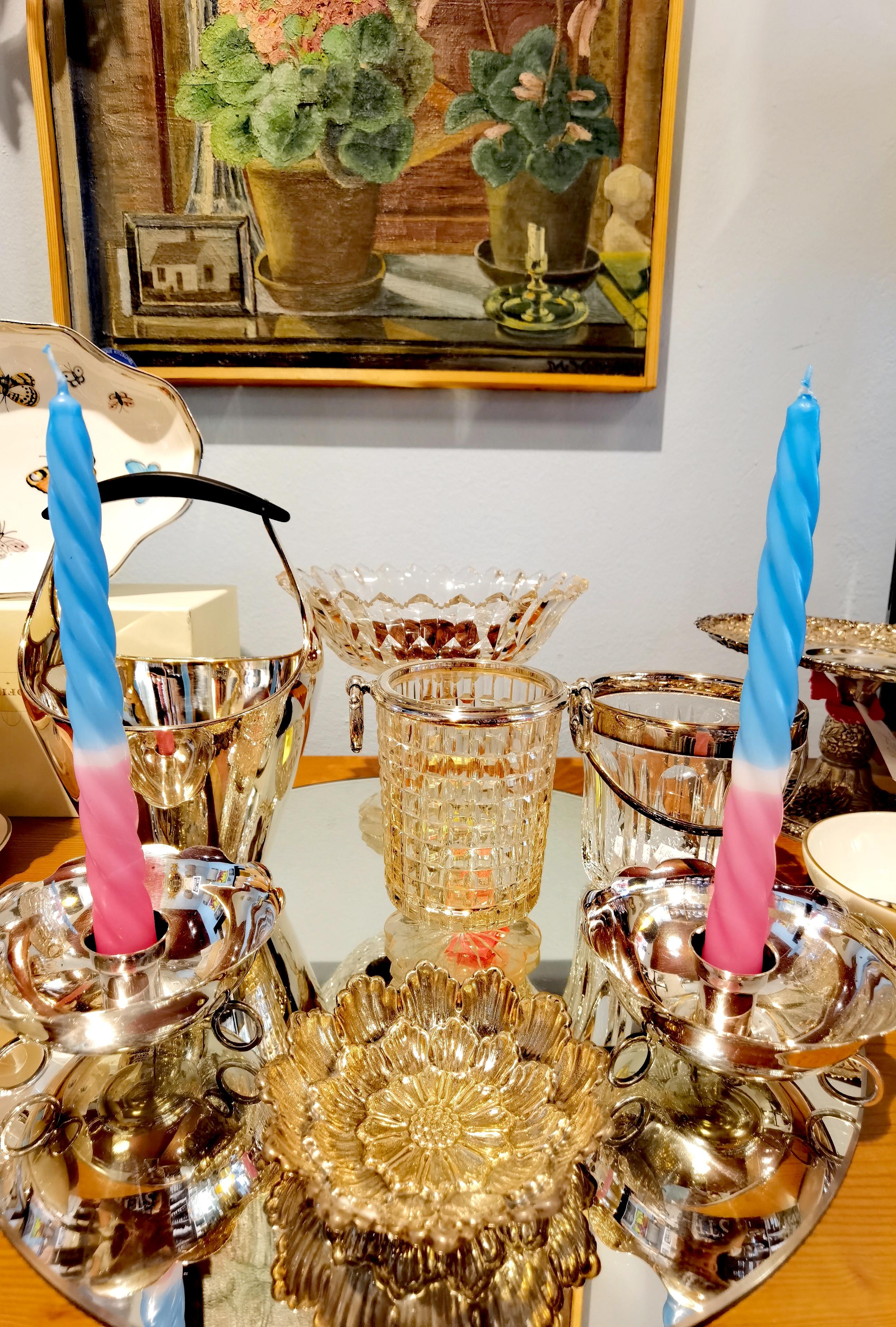 Art Deco Pair of Silver Candlesticks Mexico In Good Condition In Kitzbuhel, AT