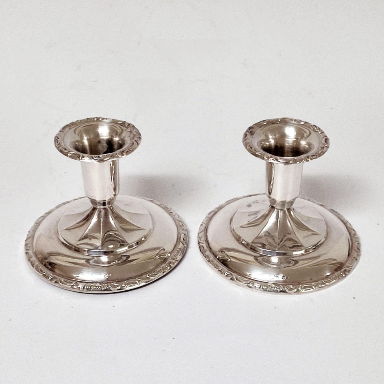 Art Deco Pair of Silver Candlesticks, Norway, 1920s 6