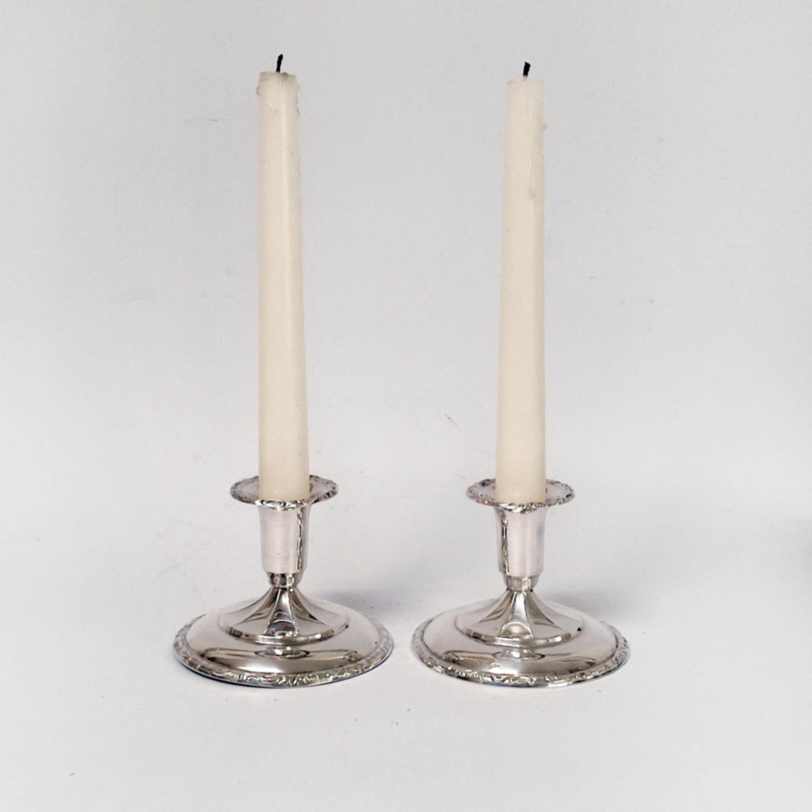 Art Deco Pair of Silver Candlesticks, Norway, 1920s 5