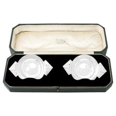 Vintage Art Deco Pair of Sterling Silver Bon Bon Dishes