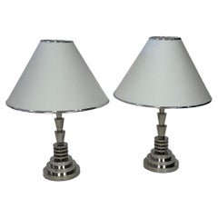 Paar Art-Déco-Tischlampen von George Halais