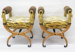 Art Deco Pair of X Shaped Curule Seats