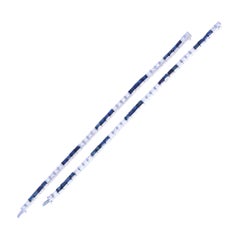 Art Deco Pair Tennis Bracelets Diamonds Sapphires Choker Platinum, 1920