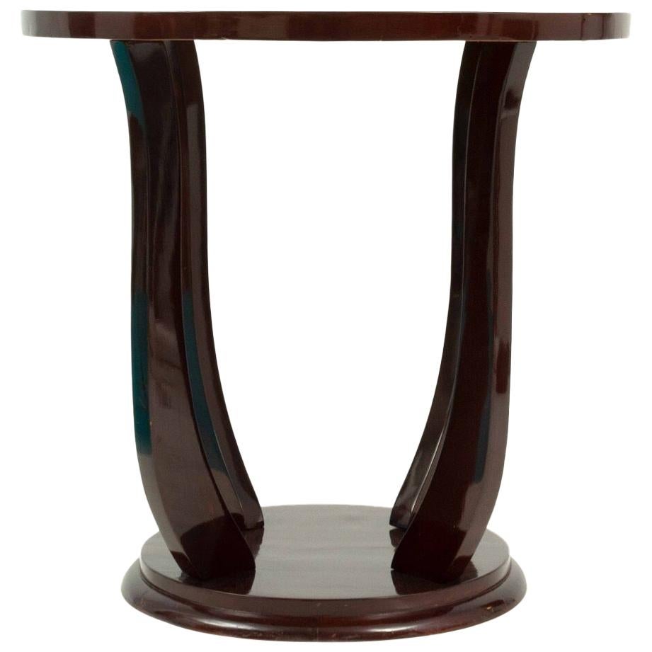 Art Deco Palisander Round Top Occasional Table