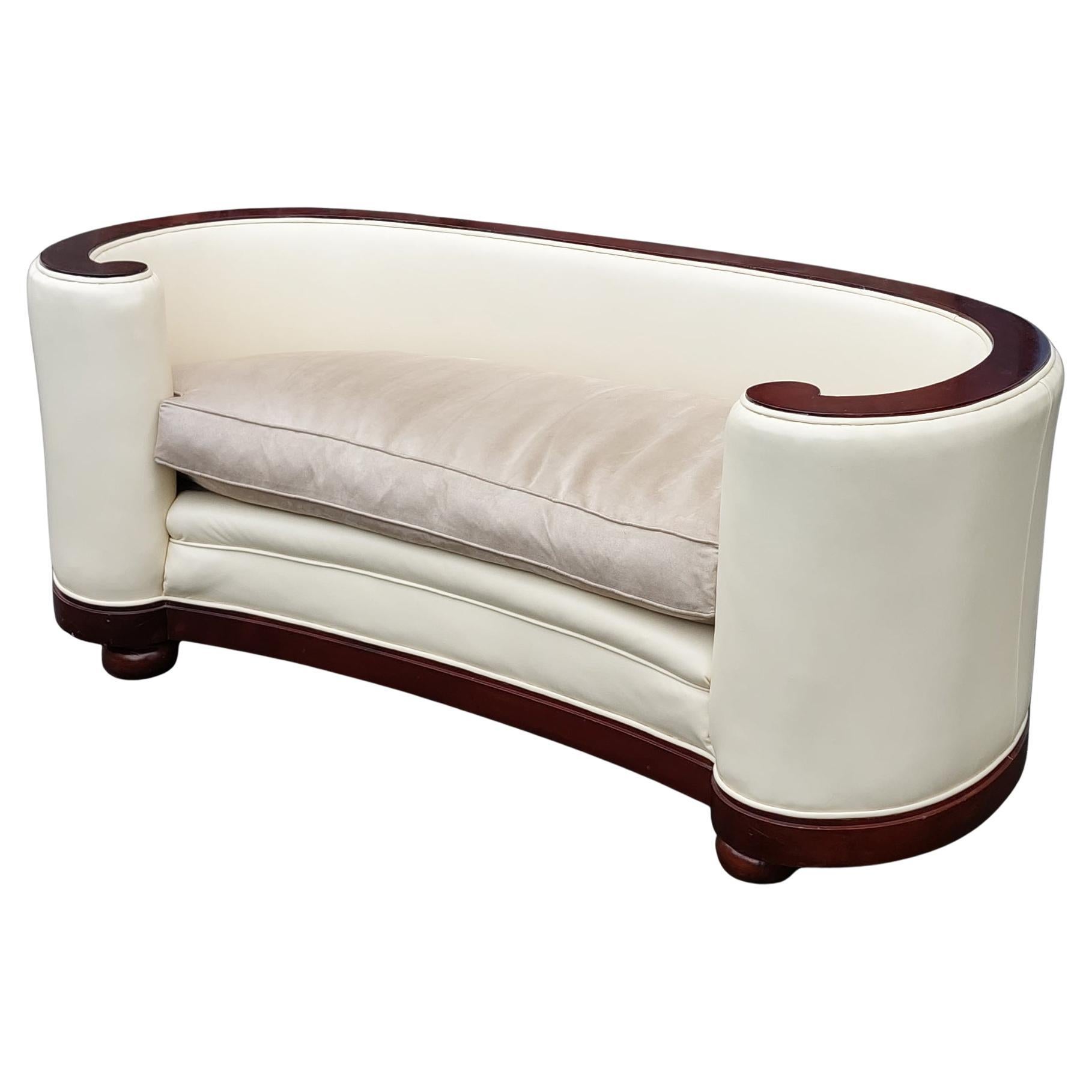 Art Deco Palisander Sofa Of Scroll Shape For Sale