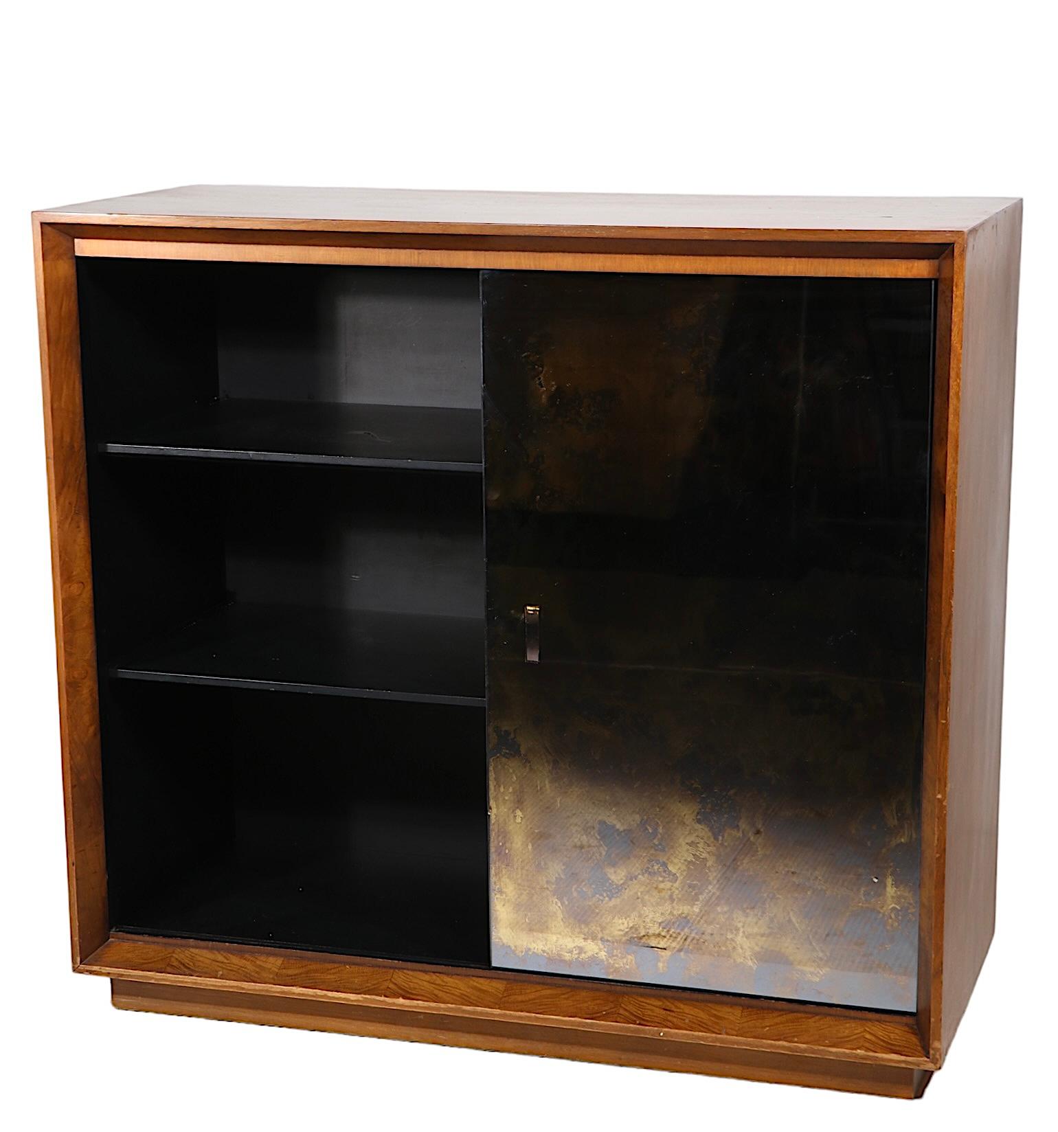 Art Deco Palladio Glass  Front Storage Cabinet  Gilbert Rohde for Herman Miller  For Sale 3