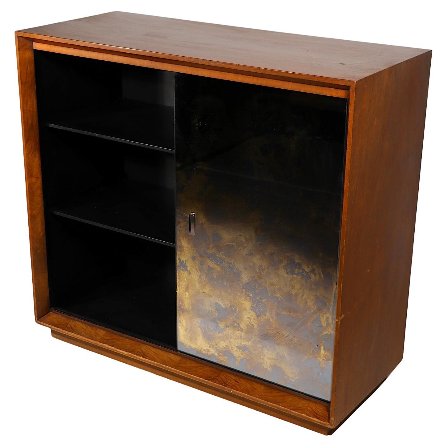 Art Deco Palladio Glass  Front Storage Cabinet  Gilbert Rohde for Herman Miller  For Sale