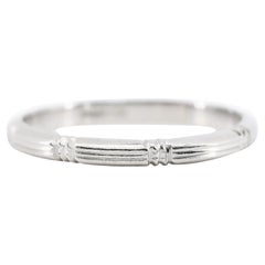 Art Deco Palladium Die Struck Wedding Band Taglia 8