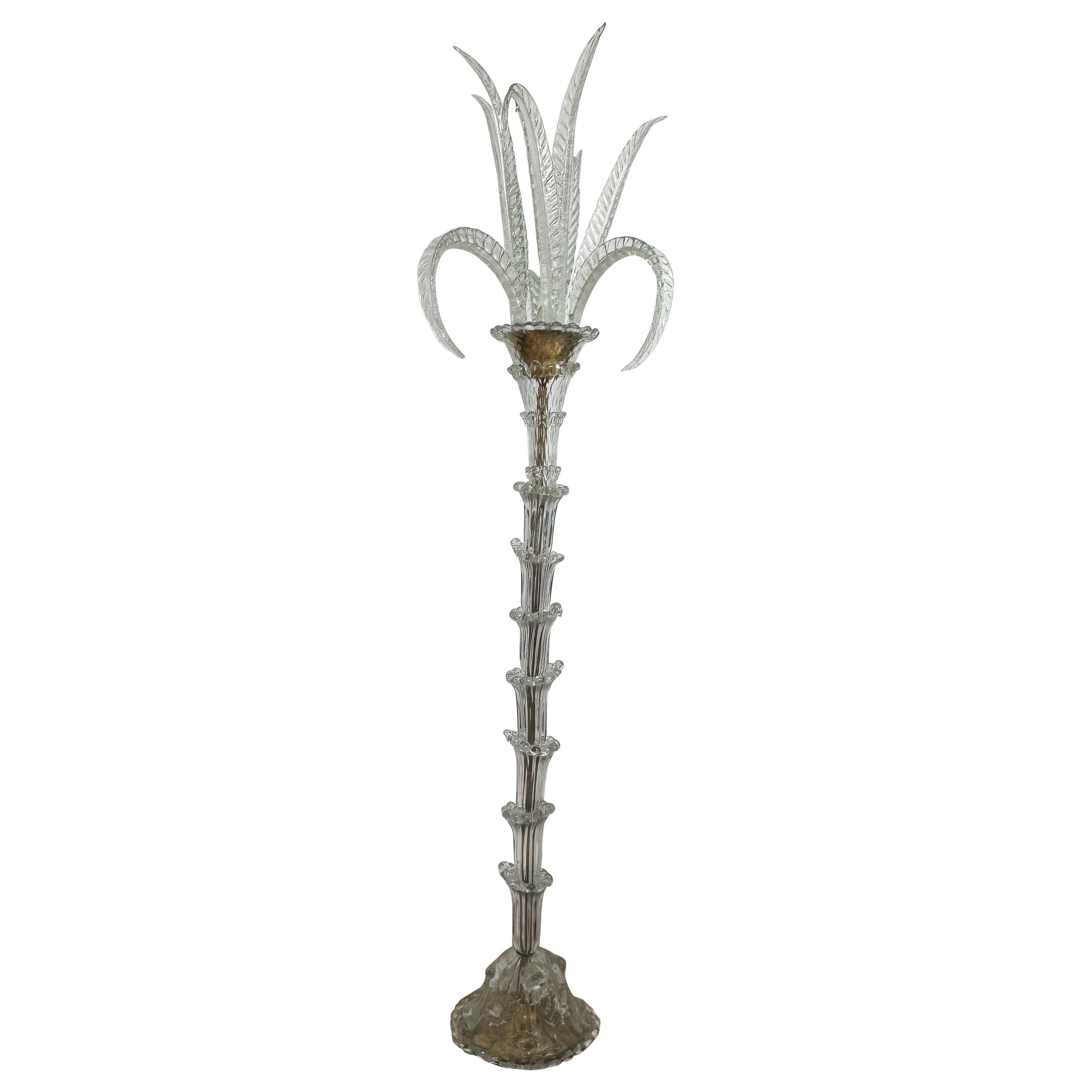 Art Deco Palm tree lamp by Barovier e Toso, Murano Italy Ca. 1930 For Sale