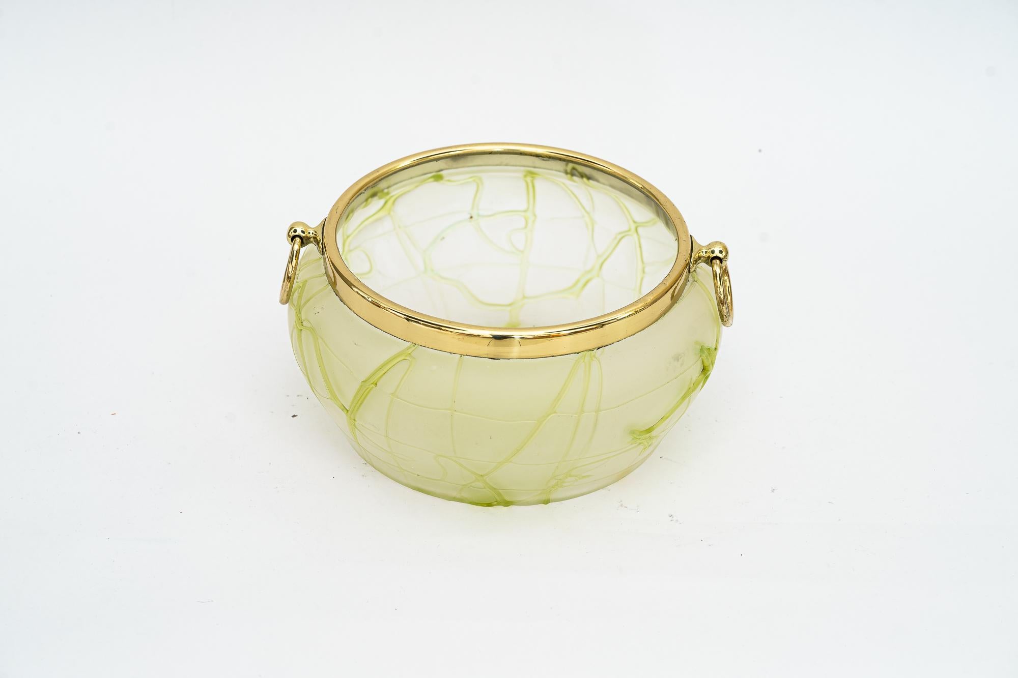 Austrian Art Deco Palme Koenig Glass Fruit Bowl Vienna Around 1920s For Sale