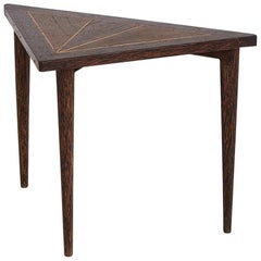 Art Deco Palmwood Triangular Side Table