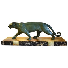 Art Deco Panther Figure on an Onyx Base, 1930s