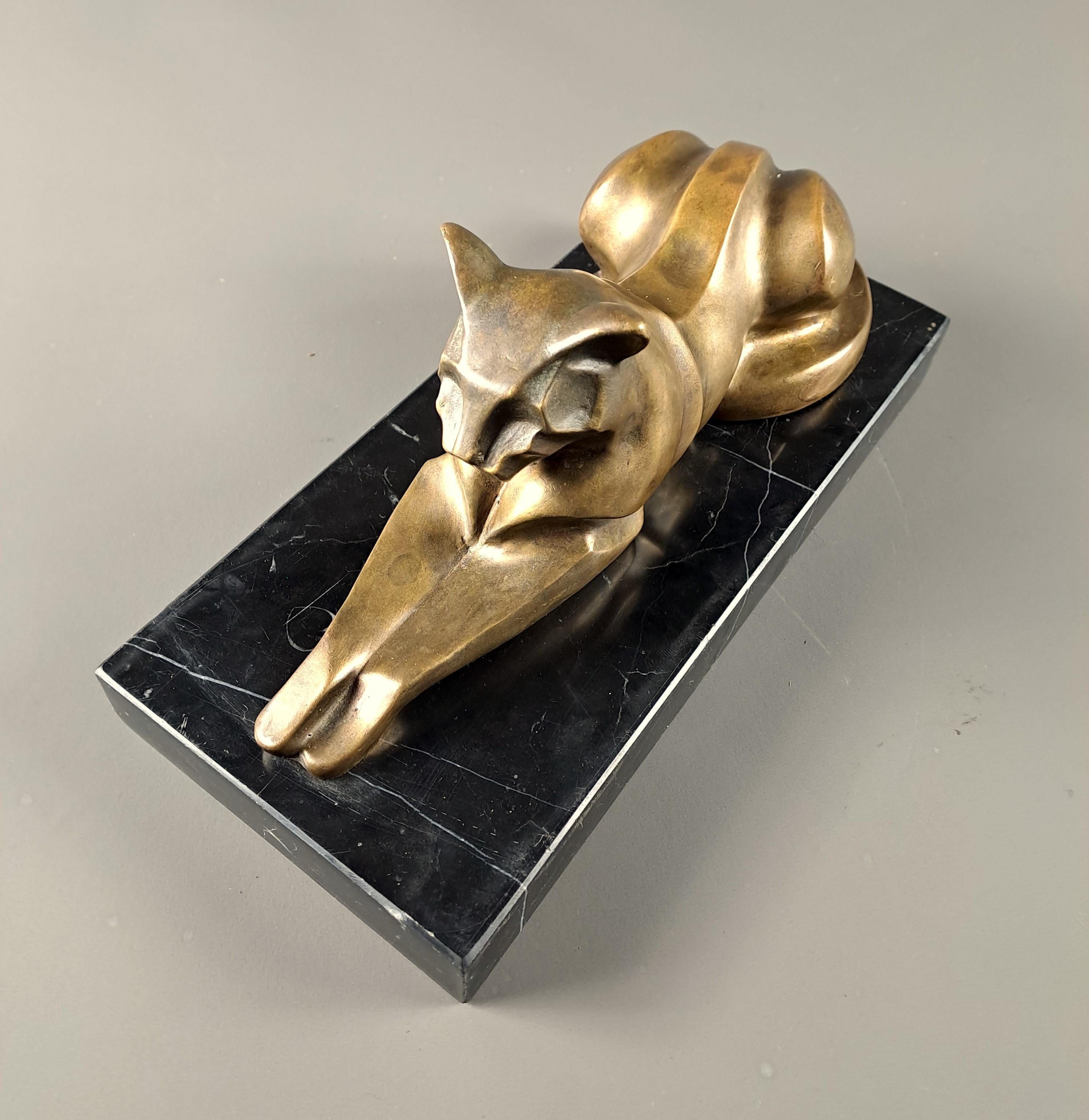 Panthère Art déco en bronze signée Gh Laurent 4