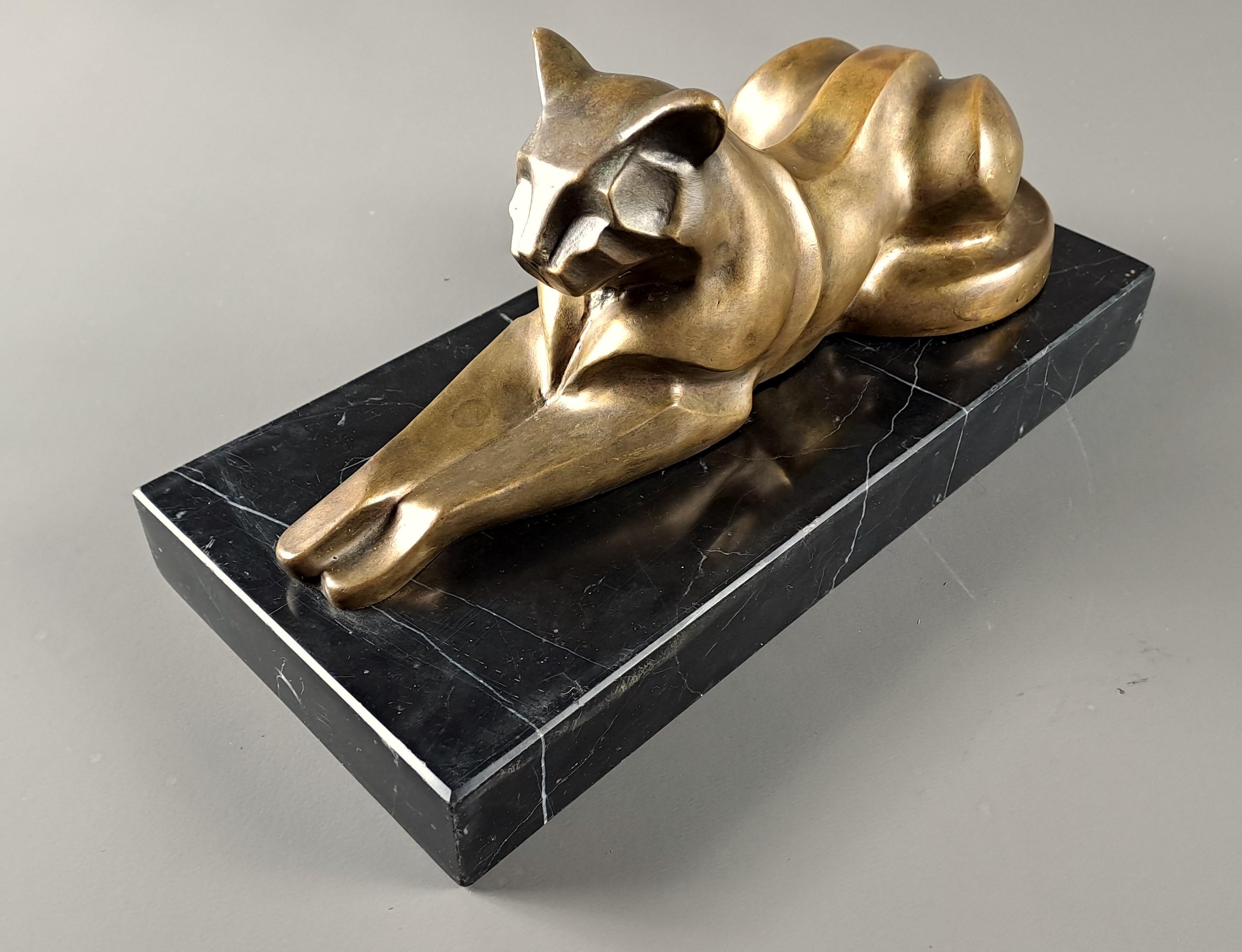 Panthère Art déco en bronze signée Gh Laurent 2