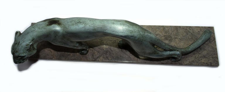 French Art Deco Panther On Marble base