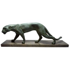 Art Deco Panther On Marble base