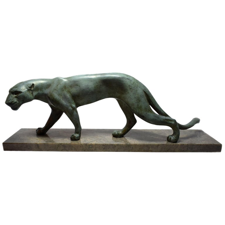 Art Deco Panther On Marble base