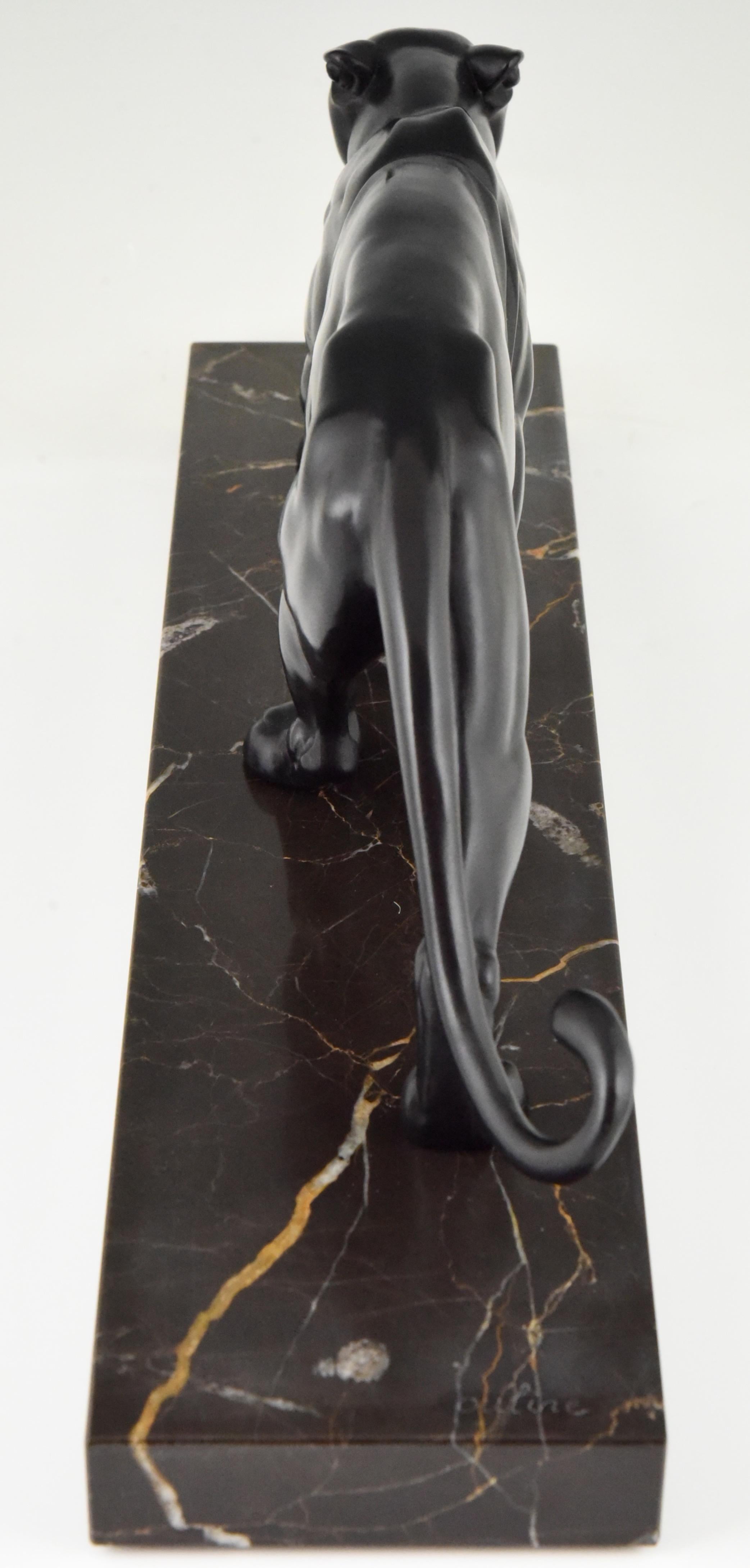 Art Deco Panther Sculpture Alexandre Ouline, France, 1930 1